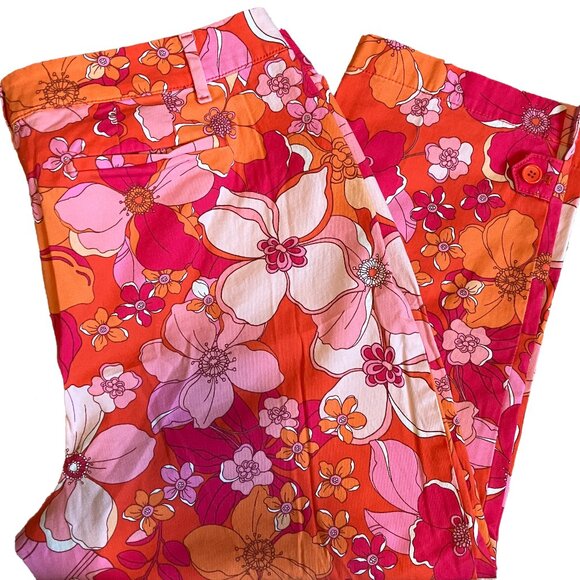 EUC Talbots Floral Cropped Pants Size: 16P - Picture 3 of 9